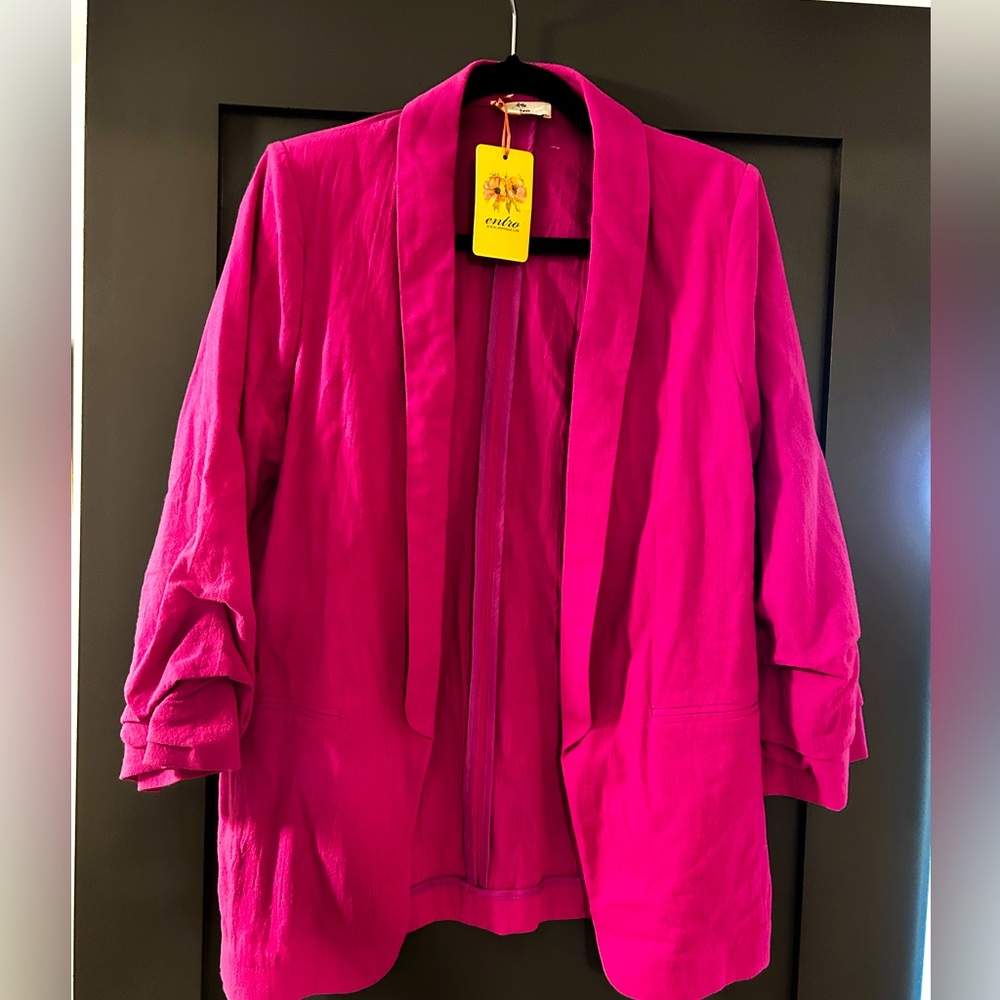 Blazer, pink, hot pink, fushia, boutique’s, medium